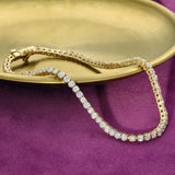 18ct Yellow Gold Laboratory-Grown Diamond Tennis Bracelet - 3.00ct