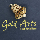 Vintage Large 9ct Yellow Gold Bell Charm Pendant 1970's 8.5g