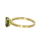 18ct Yellow Gold Laboratory-Grown Green Diamond 1ct Emerald Cut Solitaire Ring