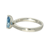 Platinum Laboratory-Grown 1ct Blue Pear Cut Diamond Solitaire Ring