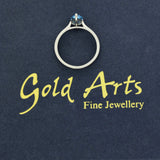Platinum Laboratory-Grown 1ct Blue Pear Cut Diamond Solitaire Ring
