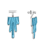 Lalique Terramineral Earrings Blue Persepolis Crystal & Silver 10831400