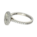 Platinum Laboratory-Grown 1.50ct Oval Diamond Halo Ring with Diamond Shoulders