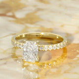 18ct Yellow Gold Laboratory-Grown 1ct Radiant Cut Diamond Shoulders Solitaire Ring