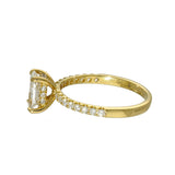 18ct Yellow Gold Laboratory-Grown 1ct Radiant Cut Diamond Shoulders Solitaire Ring