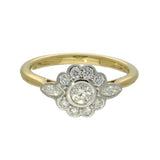 18ct Yellow Gold 0.50ct Diamond Daisy Cluster Ring
