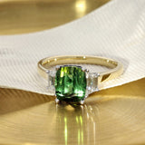 18ct White Gold 1.12ct Pink Tourmaline and Diamond Trilogy Ring