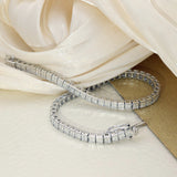 18ct White Gold 2.96ct Baguette Cut Natural Diamond Tennis Bracelet