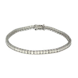 18ct White Gold 2.96ct Baguette Cut Natural Diamond Tennis Bracelet