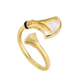 Lalique Larcade Ring Clear Crystal Gold Plated 10814700