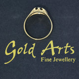 Pre-owned 9ct Yellow Gold & Teal Spinel Gypsy Signet Ring