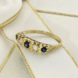Pre-owned 18ct Yellow Gold Sapphire & Diamond Dress Ring