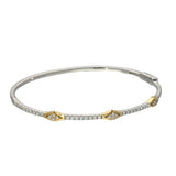 18ct White & Yellow Gold Diamond Bangle