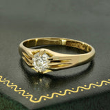 Antique 18ct Yellow Gold 0.76ct Old Cut Diamond Ring c.1929