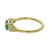 Pre-owned 18ct Yellow Gold Emerald & Diamond Dress Ring