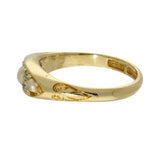 Antique 18ct Yellow Gold Pearl & Old Cut Diamond Boat Ring c.1907