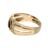 Vintage 9ct Rose Gold & Garnet Gypsy Signet Ring