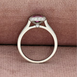 Pre-loved Platinum Tiffany & Co Legacy Pink Sapphire & Diamond Halo Ring
