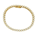 18ct Yellow Gold Bezel Set 6.00ct Laboratory-Grown Diamond Tennis Bracelet