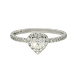 Pre-loved 18ct White Gold Certificated Heart Shape Diamond Halo Ring