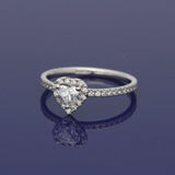Pre-loved 18ct White Gold Certificated Heart Shape Diamond Halo Ring