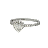 Pre-loved 18ct White Gold Certificated Heart Shape Diamond Halo Ring
