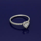 Pre-loved 18ct White Gold Certificated Heart Shape Diamond Halo Ring