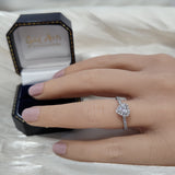 Pre-loved 18ct White Gold Certificated Heart Shape Diamond Halo Ring