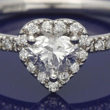 Pre-loved 18ct White Gold Certificated Heart Shape Diamond Halo Ring