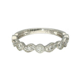 Platinum Milgrain Edge Wave & Dot 0.58ct Diamond Half Eternity Ring