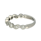 Platinum Milgrain Edge Wave & Dot 0.58ct Diamond Half Eternity Ring