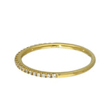 18ct Yellow Gold 0.12ct Diamond Slim 1.3mm Half Eternity Ring