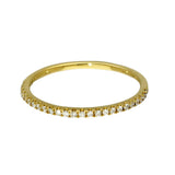 18ct Yellow Gold 0.12ct Diamond Slim 1.3mm Half Eternity Ring