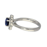 Platinum Sapphire & Diamond Daisy Cluster Ring