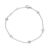 9ct White Gold Laboratory-Grown Diamond Yard Bracelet Bezel Setting