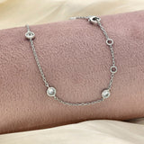 9ct White Gold Laboratory-Grown Diamond Yard Bracelet Bezel Setting
