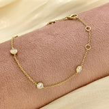 9ct Yellow Gold 0.70ct Laboratory-Grown Diamond Yard Bracelet Bezel Setting