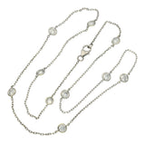 9ct White Gold Laboratory-Grown Diamond Yard Necklace Bezel Setting 18"
