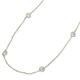 9ct White Gold Laboratory-Grown Diamond Yard Necklace Bezel Setting 18"