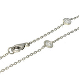 9ct White Gold Laboratory-Grown Diamond Yard Necklace Bezel Setting 18"