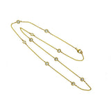 9ct Yellow Gold Laboratory-Grown Diamond Yard Necklace Bezel Setting 18"