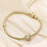 Pre-loved Pandora Retired 14K Gold Pave Heart Clip Charm with Clear Zirconia
