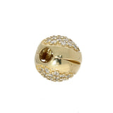 Pre-loved Pandora Retired 14K Gold Pave Heart Clip Charm with Clear Zirconia