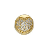 Pre-loved Pandora Retired 14K Gold Pave Heart Clip Charm with Clear Zirconia