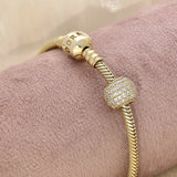 Pre-loved Pandora Retired 14K Gold Pave Lights Charm with Clear Zirconia - 750819CZ