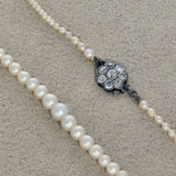 Antique Round Graduated Natural Saltwater Pearl 15' Necklace