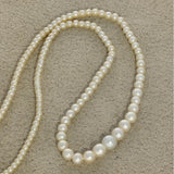Antique Round Graduated Natural Saltwater Pearl 15' Necklace
