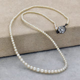 Antique Round Graduated Natural Saltwater Pearl 15' Necklace