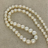 Antique Semi-Baroque Graduated Natural Saltwater Pearl 16' Necklace