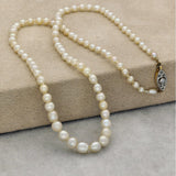 Antique Semi-Baroque Graduated Natural Saltwater Pearl 16' Necklace